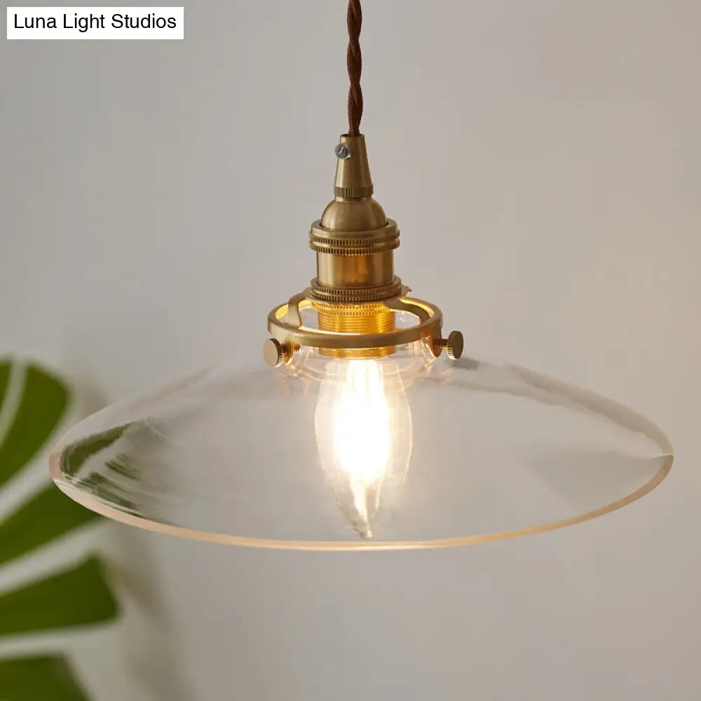Flared Glass Industrial Pendant Light - Ideal For Dining Room Decoration