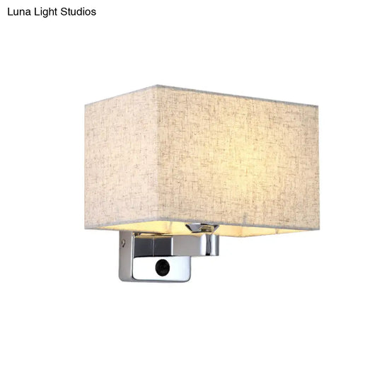 Flaxen Rectangular Shade Wall Lamp - Simple Style For Living Room Lighting