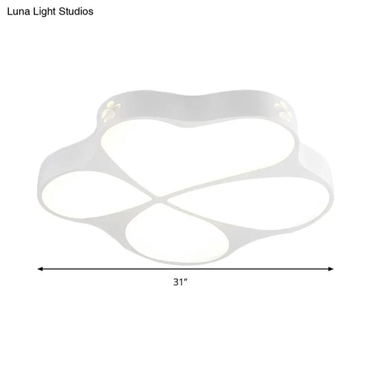 Floral Acrylic Ceiling Mount Light: Elegant Contemporary Lamp In White Finish