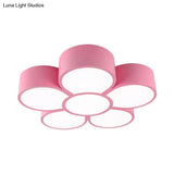Floral Ceiling Lighting Kids Style Acrylic Led Flush Mount Fixture In Vibrant Colors For Living Room