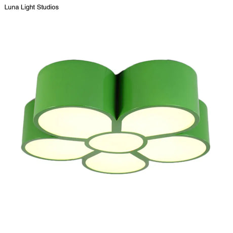 Floral Ceiling Lighting Kids Style Acrylic Led Flush Mount Fixture In Vibrant Colors For Living Room
