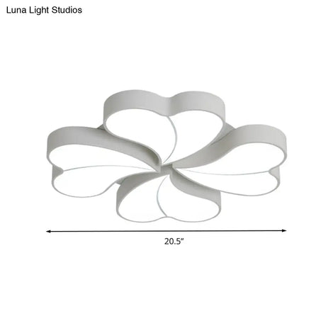 Flower - Shaped Acrylic Art Deco Ceiling Light In White For Bedroom