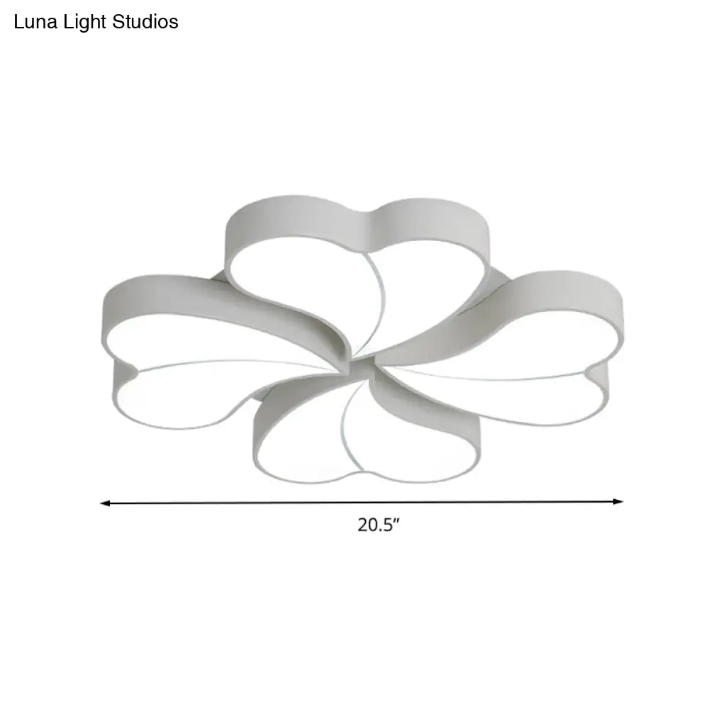 Flower - Shaped Acrylic Art Deco Ceiling Light In White For Bedroom