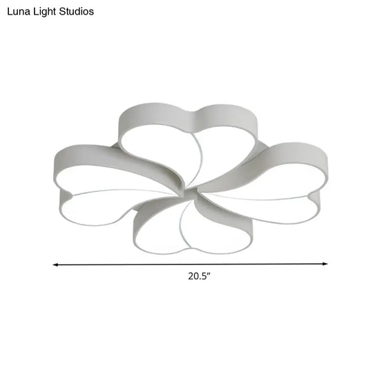 Flower - Shaped Acrylic Art Deco Ceiling Light In White For Bedroom