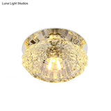 Flower - Shaped Led Flush Ceiling Light With Clear Crystal Finish - Simple & Elegant Fixture