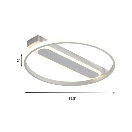 Flush Mount Acrylic Led Light For Bedroom Ceiling - Ring Design Warm/White 16/19.5/23.5 Dia