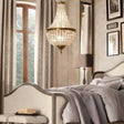 French Country Crystal Bedroom Ceiling Pendant Light Fixture - Brass Empire Chandelier 5 /