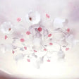 Frosted Cream Glass Ruffle Ceiling Light - 9 Lights Semi Flush Mounted Lamp For Bedrooms Pink/Green