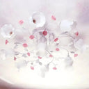 Frosted Cream Glass Ruffle Ceiling Light - 9 Lights Semi Flush Mounted Lamp For Bedrooms Pink/Green