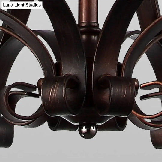 Frosted Glass Bell Chandelier - Classic Lighting For Living Room 5/6/8 Lights Rust Finish