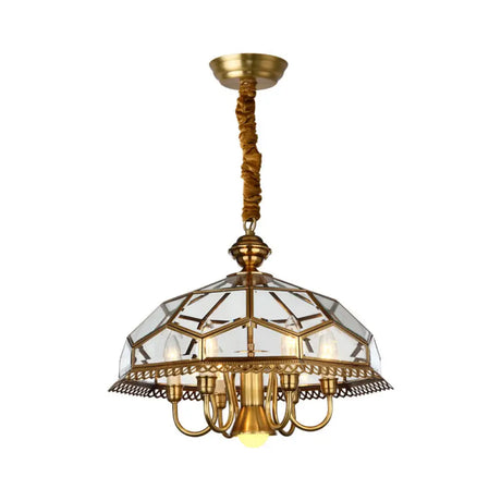 Frosted Glass Chandelier Pendant Light For Dining Room - Nickel Geometric Shape Classic Design / F