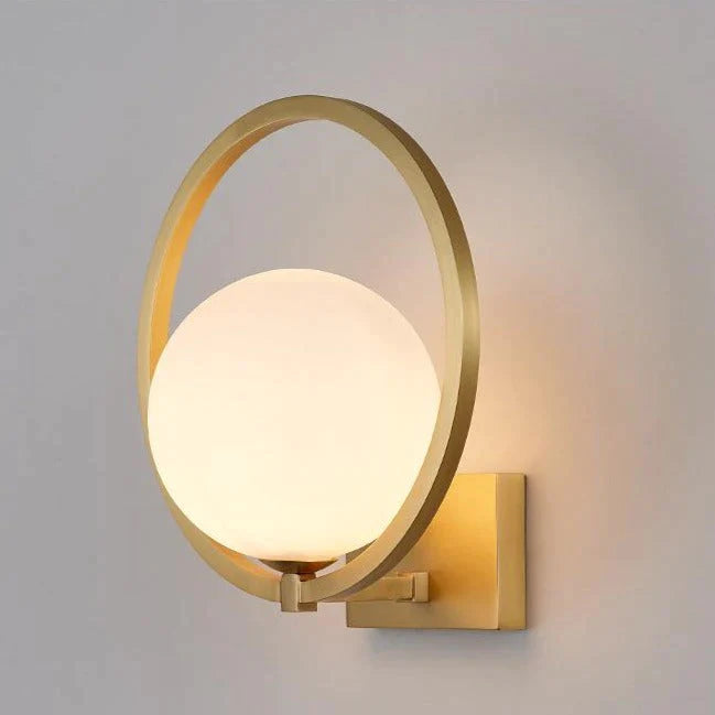 Full Copper Post-Modern Living Room Bedroom Bedside Light Luxury Bean Wall Lamp Tv Background