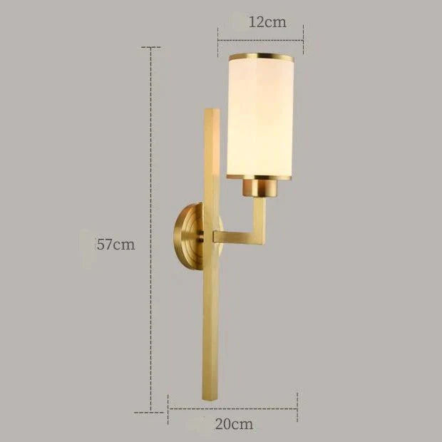 Vollkupfer-Wandleuchte, einfache klassische Schlafzimmer-LED-Kopf-TV-Hintergrundwand-Treppenhaus-Kupfer-Wandleuchte