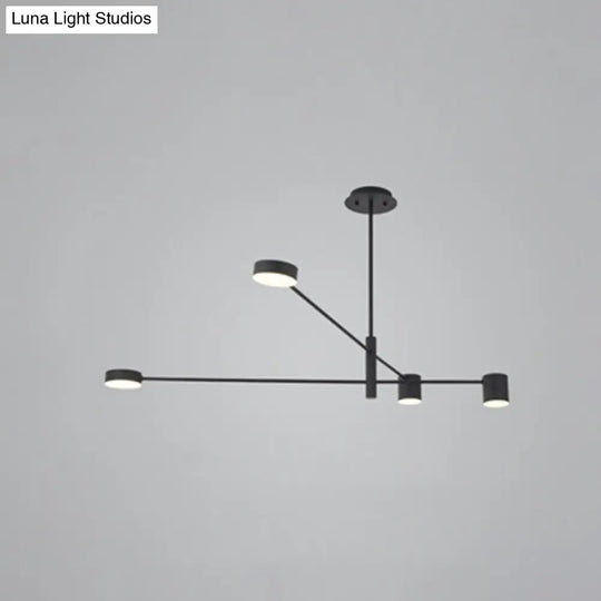 Gatria - Contemporary Sputnik Chandelier: Metal Pendant Light 4 / Black Warm
