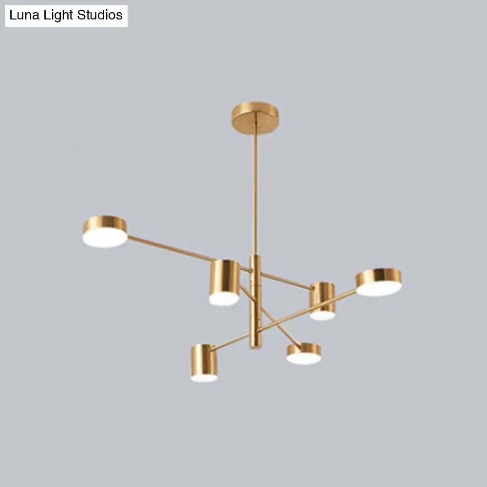 Gatria - Contemporary Sputnik Chandelier: Metal Pendant Light 6 / Gold Warm