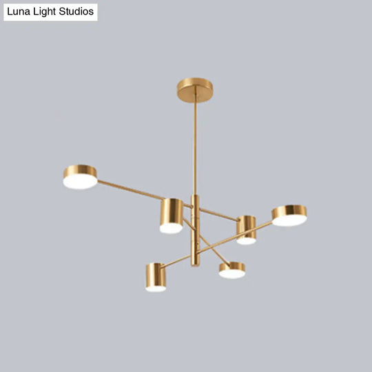 Gatria - Contemporary Sputnik Chandelier: Metal Pendant Light 6 / Gold Warm