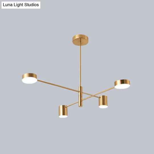 Gatria - Contemporary Sputnik Chandelier: Metal Pendant Light 4 / Gold Warm