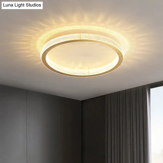 Geometric Acrylic Ceiling Light: Minimalist Gold Led Flush Mount - Living Room