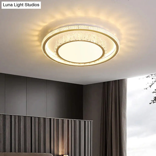 Geometric Acrylic Ceiling Light: Minimalist Gold Led Flush Mount - Living Room