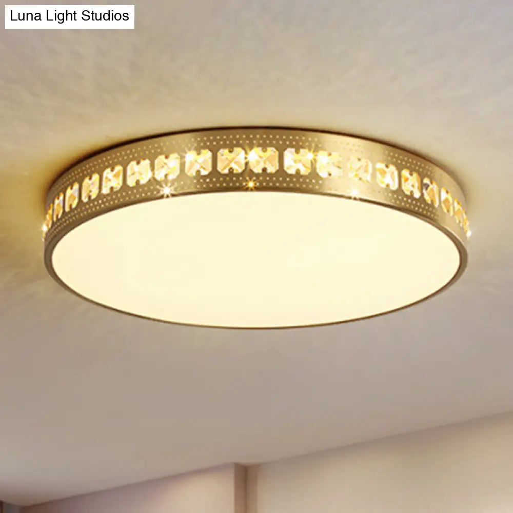 Geometric Acrylic Ceiling Light: Minimalist Gold Led Flush Mount - Living Room