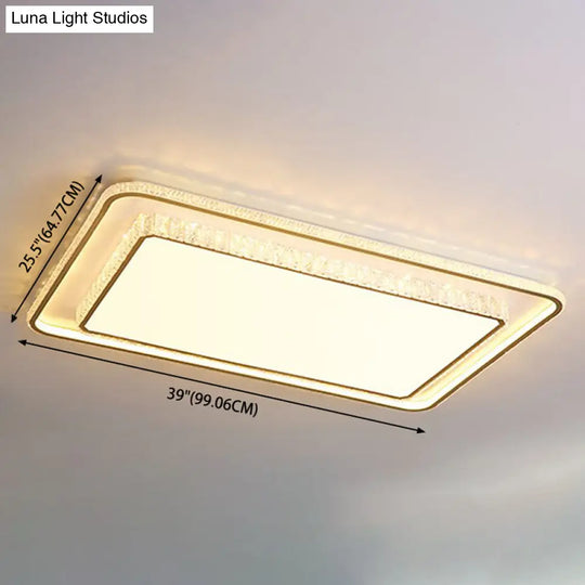 Geometric Acrylic Ceiling Light: Minimalist Gold Led Flush Mount - Living Room