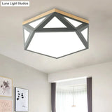 Geometric Acrylic Led Flush Light With Multiple Sizes And Color Options For Bedroom Ceiling - Modern