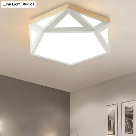 Geometric Acrylic Led Flush Light With Multiple Sizes And Color Options For Bedroom Ceiling - Modern