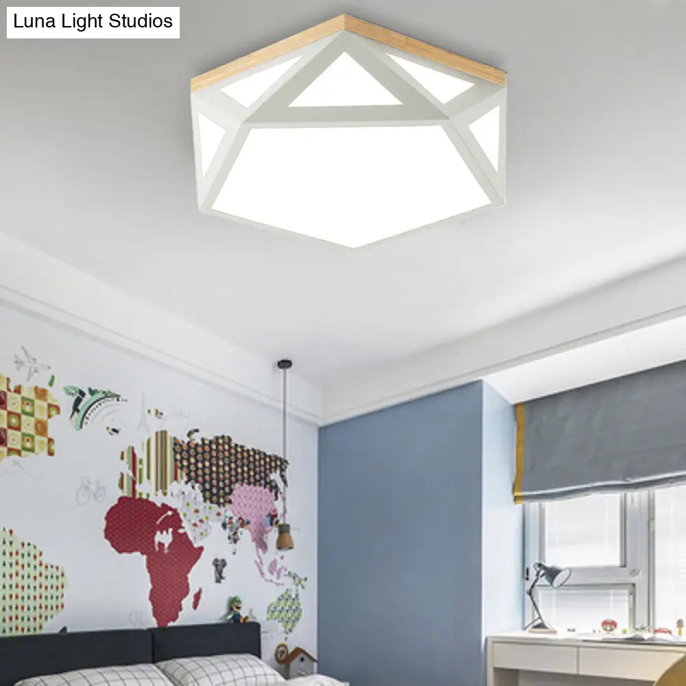 Geometric Acrylic Led Flush Light With Multiple Sizes And Color Options For Bedroom Ceiling -