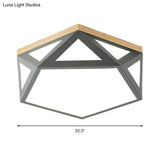 Geometric Acrylic Led Flush Light With Multiple Sizes And Color Options For Bedroom Ceiling -