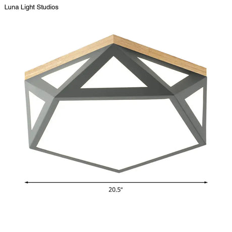 Geometric Acrylic Led Flush Light With Multiple Sizes And Color Options For Bedroom Ceiling -
