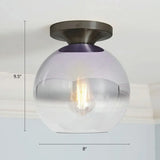 Geometric Glass Flushmount Light - Sleek And Simple Ceiling Fixture For Balcony More Black / D