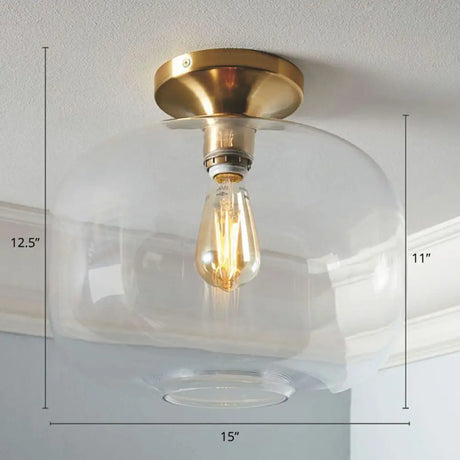 Geometric Glass Flushmount Light - Sleek And Simple Ceiling Fixture For Balcony More Gold / F