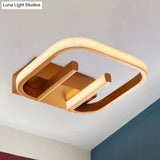 Geometric Led Ceiling Light In Nordic White/Black/Gold With Metallic Finish - Perfect For Hallways