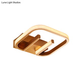 Geometric Led Ceiling Light In Nordic White/Black/Gold With Metallic Finish - Perfect For Hallways