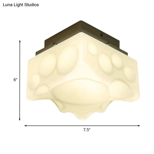 Geometric Led Flush Light For Hallway - Simple White Acrylic Ceiling Fixture