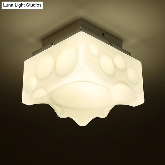 Geometric Led Flush Light For Hallway - Simple White Acrylic Ceiling Fixture