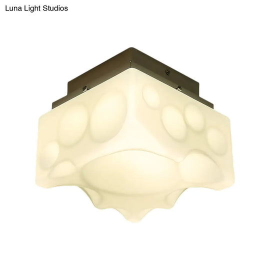 Geometric Led Flush Light For Hallway - Simple White Acrylic Ceiling Fixture