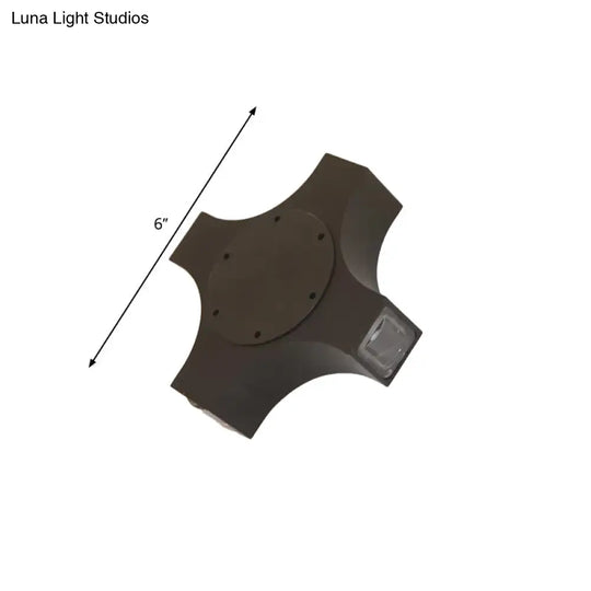 Geometric Metallic Shade Black Wall Lamp - 3/4 Lights Corridor Sconce