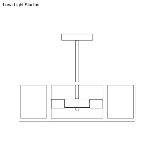 Geometric Retro Industrial Ceiling Flush Mount Light - 6 Metal Lights For Bars