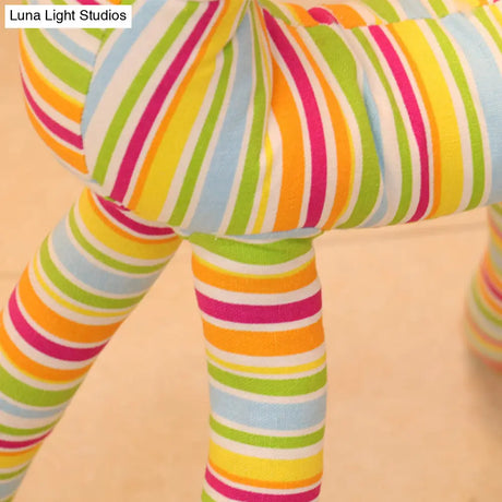 Giraffe Stripe Floor Lamp - 1 Light Multi-Colored Cartoon Design For Living Rooms