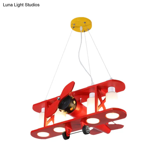 Glider Shape Pendant Light - Cool Metal Hanging With 4 Lights For Kindergarten And Cloth Shop