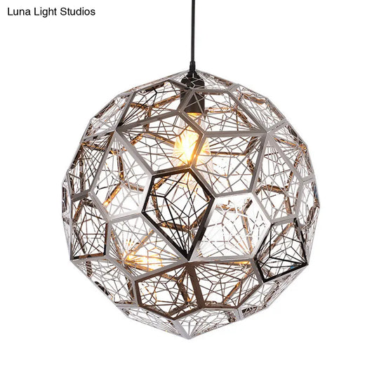 Global Suspension Lighting Pendant Lamp - Bulb Rural Silver/Gold Finish For Restaurants 10/12/16 W