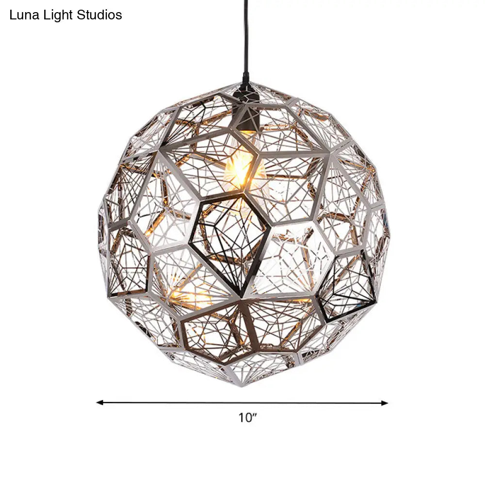 Global Suspension Lighting Pendant Lamp - Bulb Rural Silver/Gold Finish For Restaurants 10/12/16 W