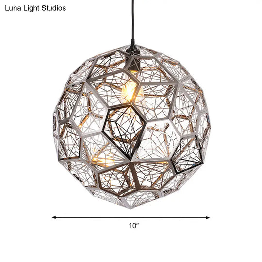 Global Suspension Lighting Pendant Lamp - Bulb Rural Silver/Gold Finish For Restaurants 10/12/16 W