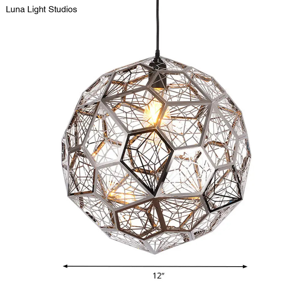 Global Suspension Lighting Pendant Lamp - Bulb Rural Silver/Gold Finish For Restaurants 10/12/16 W