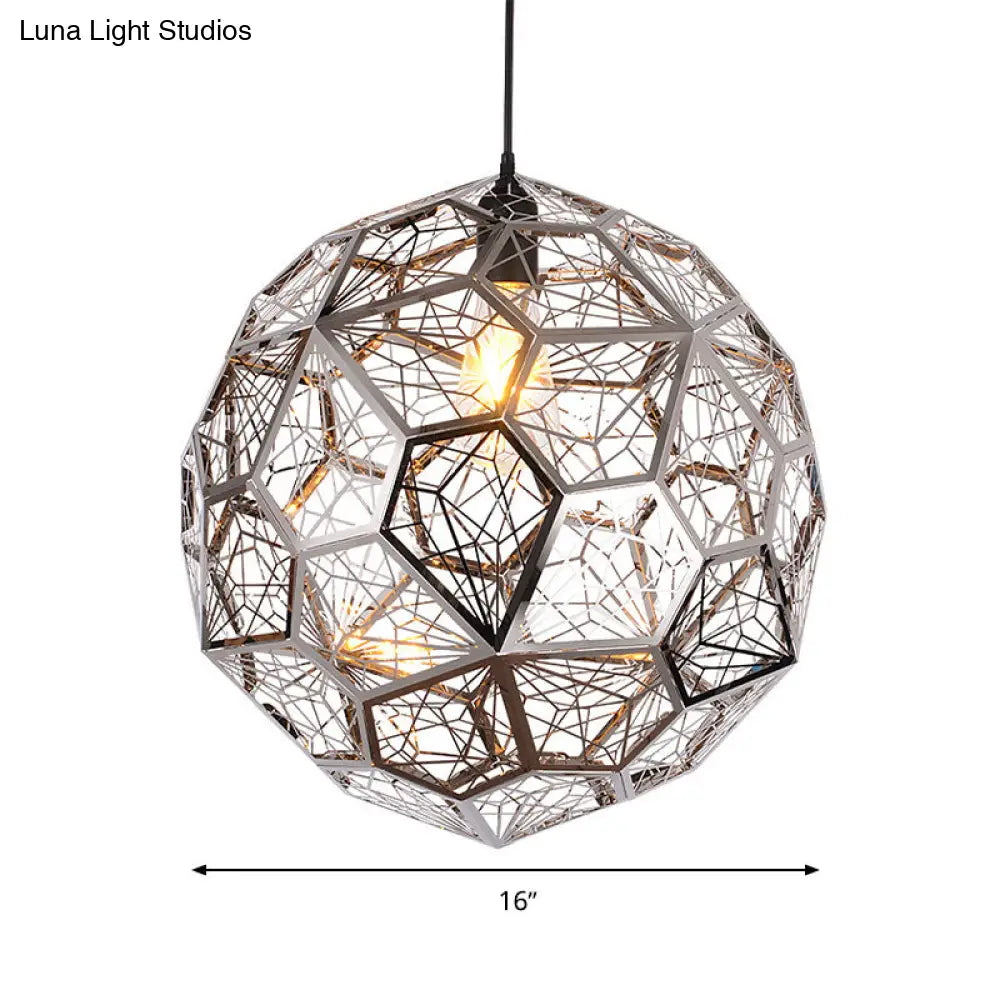 Global Suspension Lighting Pendant Lamp - Bulb Rural Silver/Gold Finish For Restaurants 10/12/16 W