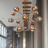 Globe Dining Room Semi Flush Mount Light With White/Clear/Smoke Grey Glass - 9/12/15 Lights