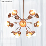 Globe Dining Room Semi Flush Mount Light With White/Clear/Smoke Grey Glass - 9/12/15 Lights