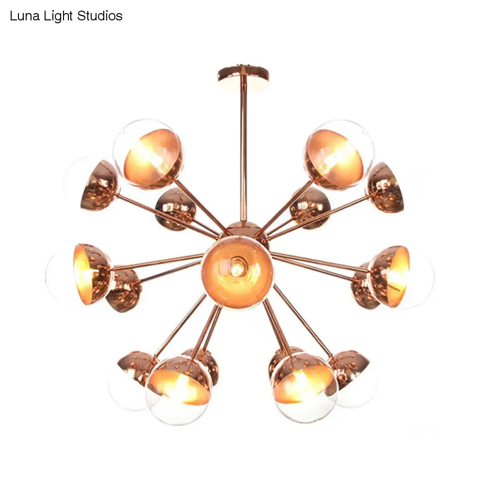 Globe Dining Room Semi Flush Mount Light With White/Clear/Smoke Grey Glass - 9/12/15 Lights