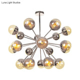 Globe Dining Room Semi Flush Mount Light With White/Clear/Smoke Grey Glass - 9/12/15 Lights